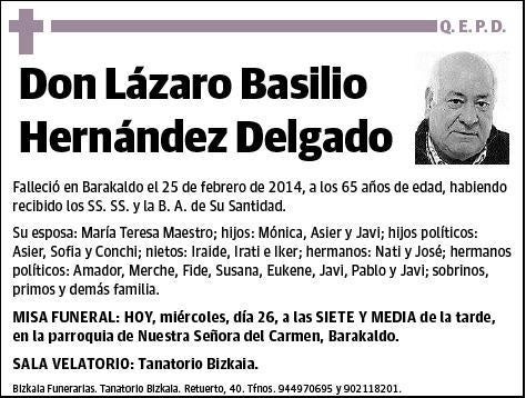 HERNANDEZ DELGADO,LAZARO BASILIO