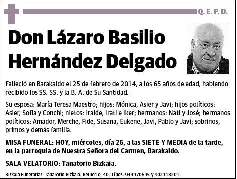 HERNANDEZ DELGADO,LAZARO BASILIO