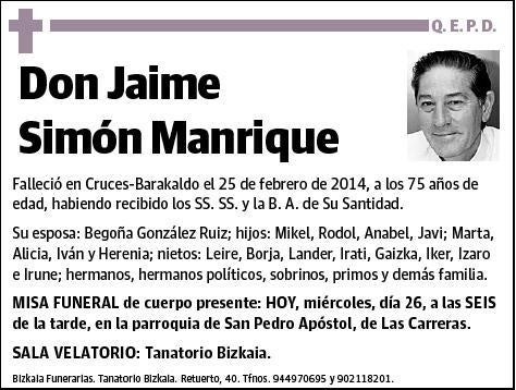 SIMON MAMRIQUE,JAIME