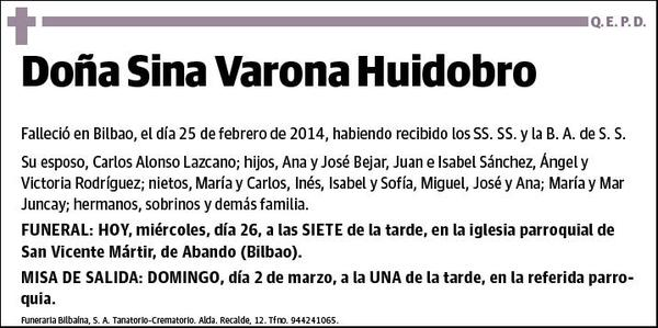 VARONA HUIDROBRO,SINA