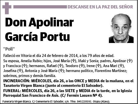 GARCIA PORTU,APOLINAR