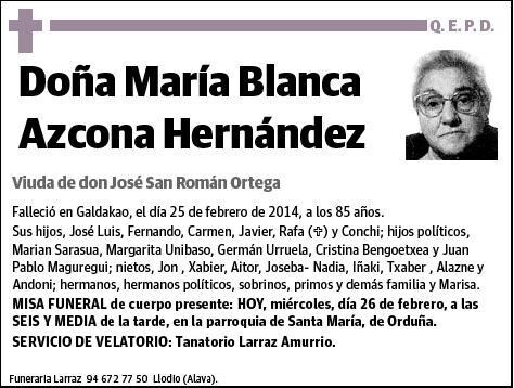 AZCONA HERNANDEZ,MARIA BLANCA