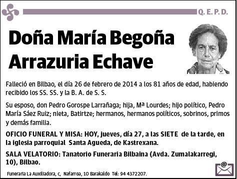 ARRAZURIA ECHAVE,MARIA BEGOÑA