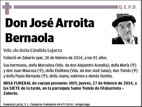 ARROITA BERNAOLA,JOSE