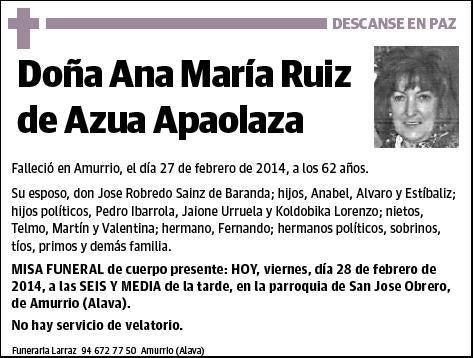 RUIZ DE AZUA APAOLAZA,ANA MARIA