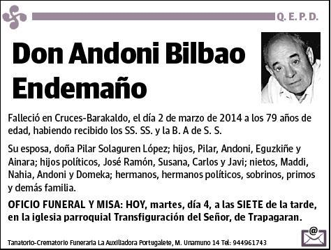 BILBAO ENDEMAÑO,ANDONI