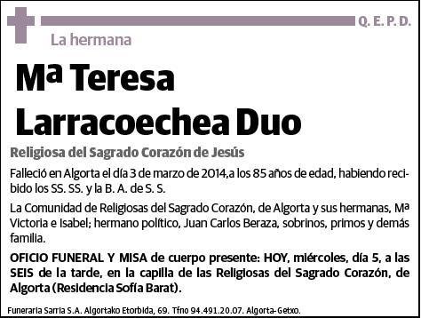 LARRACOECHEA DUO,Mª TERESA