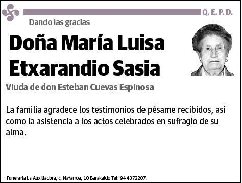 ETXARANDIO SASIA,MARIA LUISA