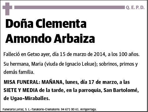 AMONDO ARBAIZA,CLEMENTA