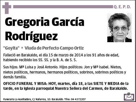 GARCIA RODRIGUEZ,GREGORIA