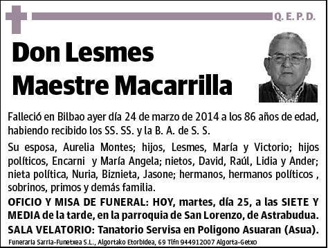 MAESTRE MACARRILLA,LESMES