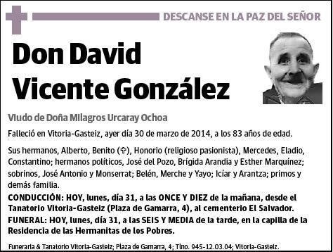 VICENTE GONZALEZ,DAVID