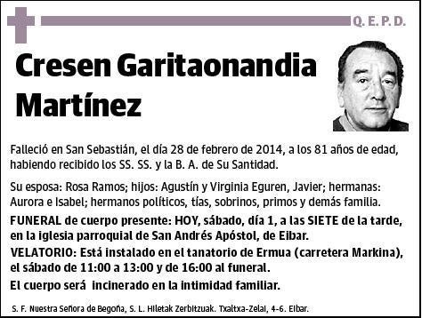 GARITAONANDIA MARTINEZ,CRESEN