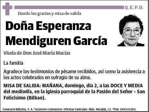 MENDIGUREN GARCIA,ESPERANZA