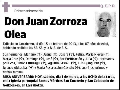 ZORROZA OLEA,JUAN