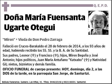 UGARTE OTEGUI,MARIA FUENSANTA
