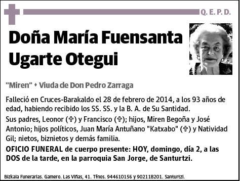 UGARTE OTEGUI,MARIA FUENSANTA