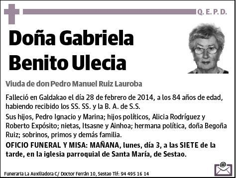 BENITO ULECIA,GABRIELA