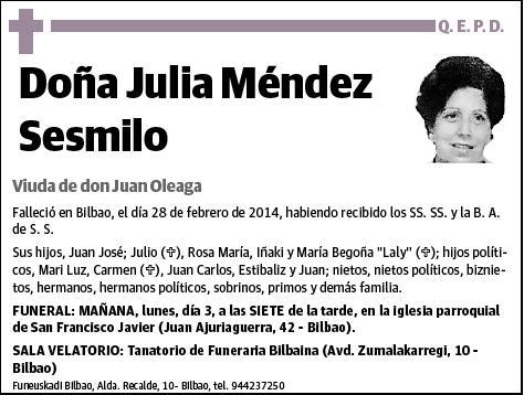 MENDEZ SESMILLO,JULIA