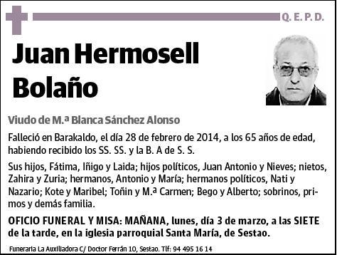 HERMOSELL BOLAÑO,JUAN
