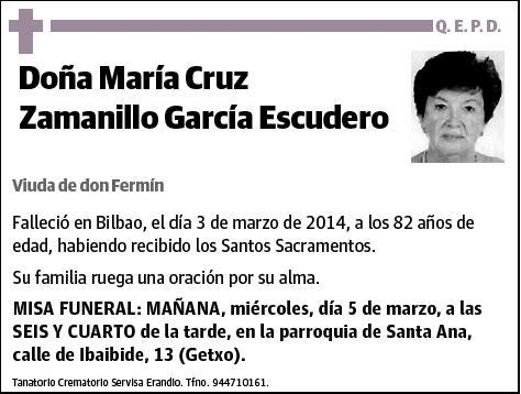 ZAMANILLO GARCIA ESCUDERO,MARIA CRUZ