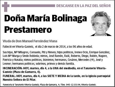 BOLINAGA PRESTAMERO,MARIA