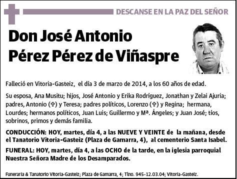 PEREZ PEREZ DE VIÑASPRE,JOSE ANTONIO