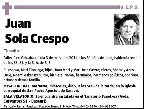 SOLA CRESPO,JUAN