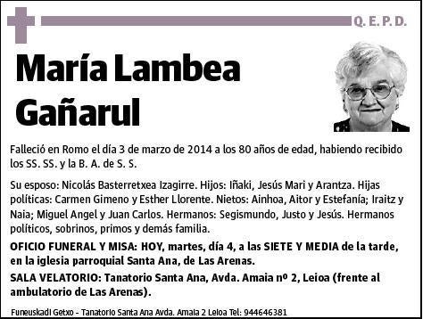 LAMBEA GAÑARUL,MARIA