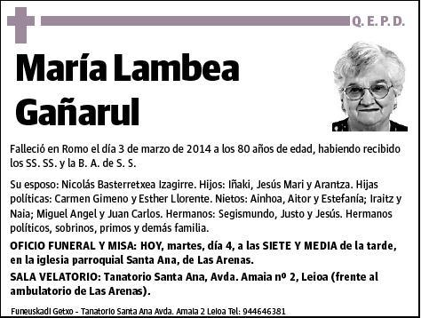 LAMBEA GAÑARUL,MARIA