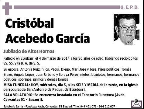 ACEBEDO GARCIA,CRISTOBAL