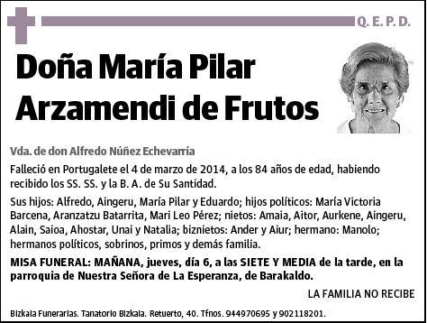 ARZAMENDI DE FRUTOS,MARIA PILAR