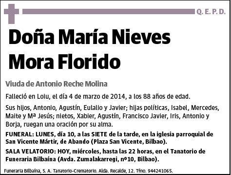 MORA FLORIDO,MARIA NIEVES