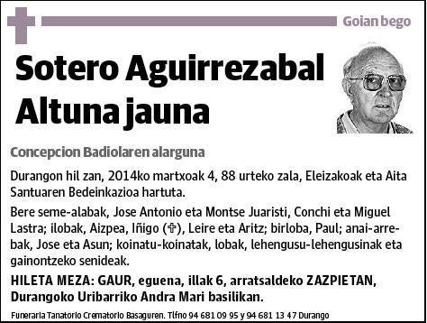 AGUIRREZABAL ALTUNA,SOTERO