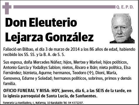 LEJARZA GONZALEZ,ELEUTERIO