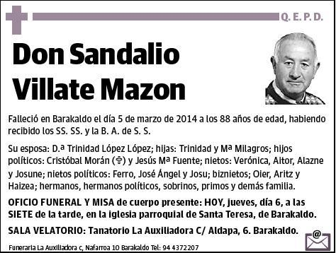 VILLATE MAZON,SANDALIO