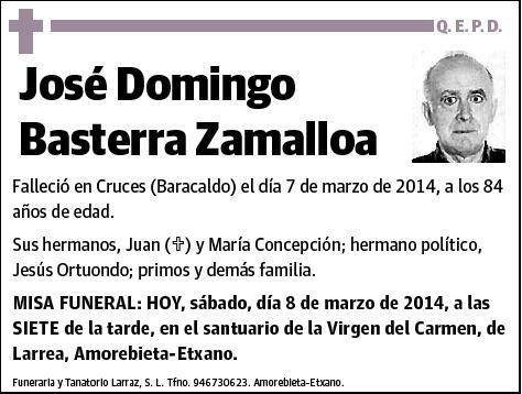 BASTERRA ZAMALLOA,JOSE DOMINGO