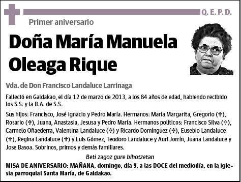 OLEAGA RIQUE,MARIA MANUELA