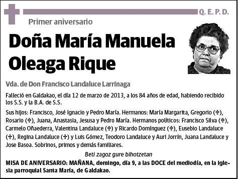 OLEAGA RIQUE,MARIA MANUELA