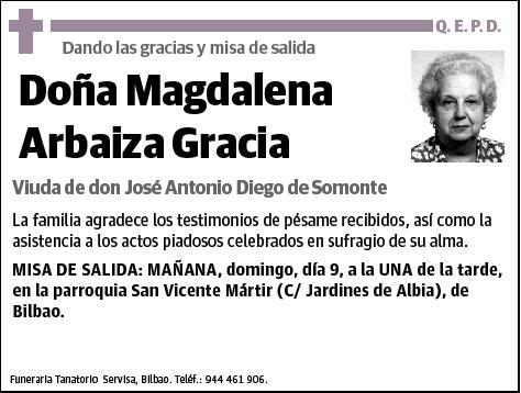 ARBAIZA GRACIA,MAGDALENA