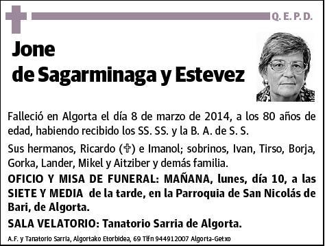 DE SAGARMINAGA Y ESTEVEZ,JONE