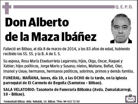 DE LA MAZA IBAÑEZ,ALBERTO