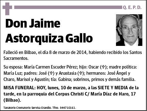 ASTORQUIZA GALLO,JAIME