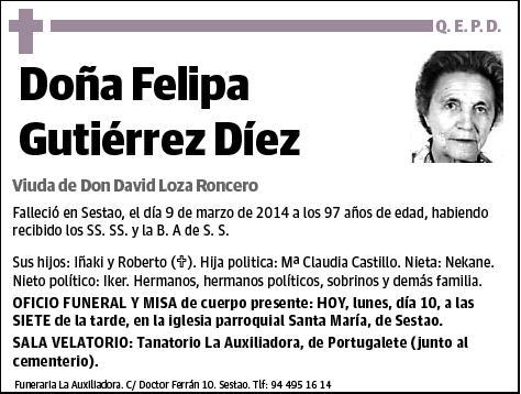 GUTIERREZ DIEZ,FELIPA