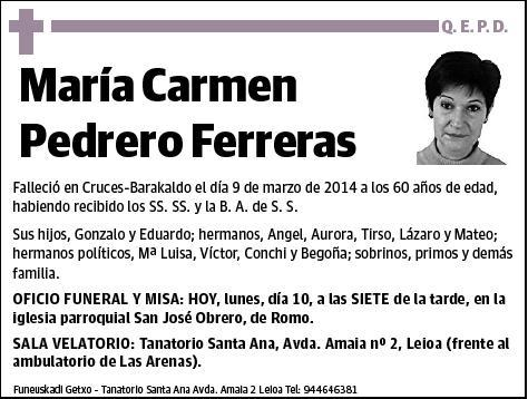 PEDRERO FERRERAS,MARIA CARMEN