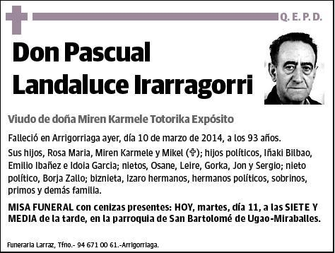 LANDALUCE IRARRAGOIRRI,PASCUAL