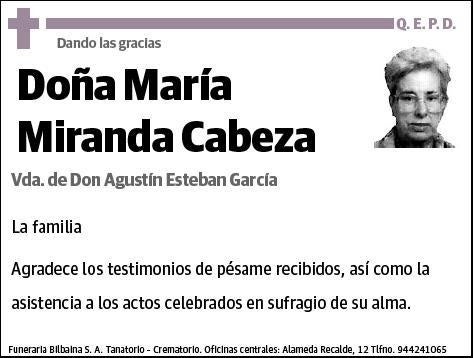 MIRANDA CABEZA,MARIA