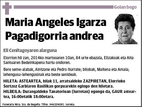 IGARZA PAGADIGORRIA,MARIA ANGELES