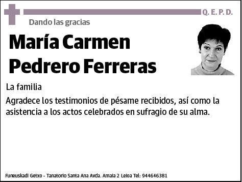 PEDRERO FERRERAS,MARIA CARMEN