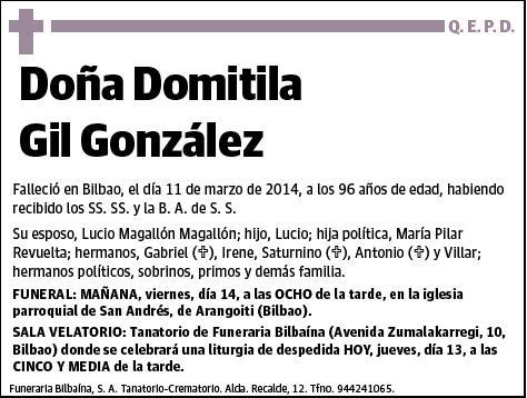 GIL GONZALEZ,DOMITILA